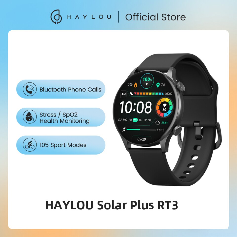 Relógio Inteligente HAYLOU Solar Plus 1.43  Mostrador AMOLED
